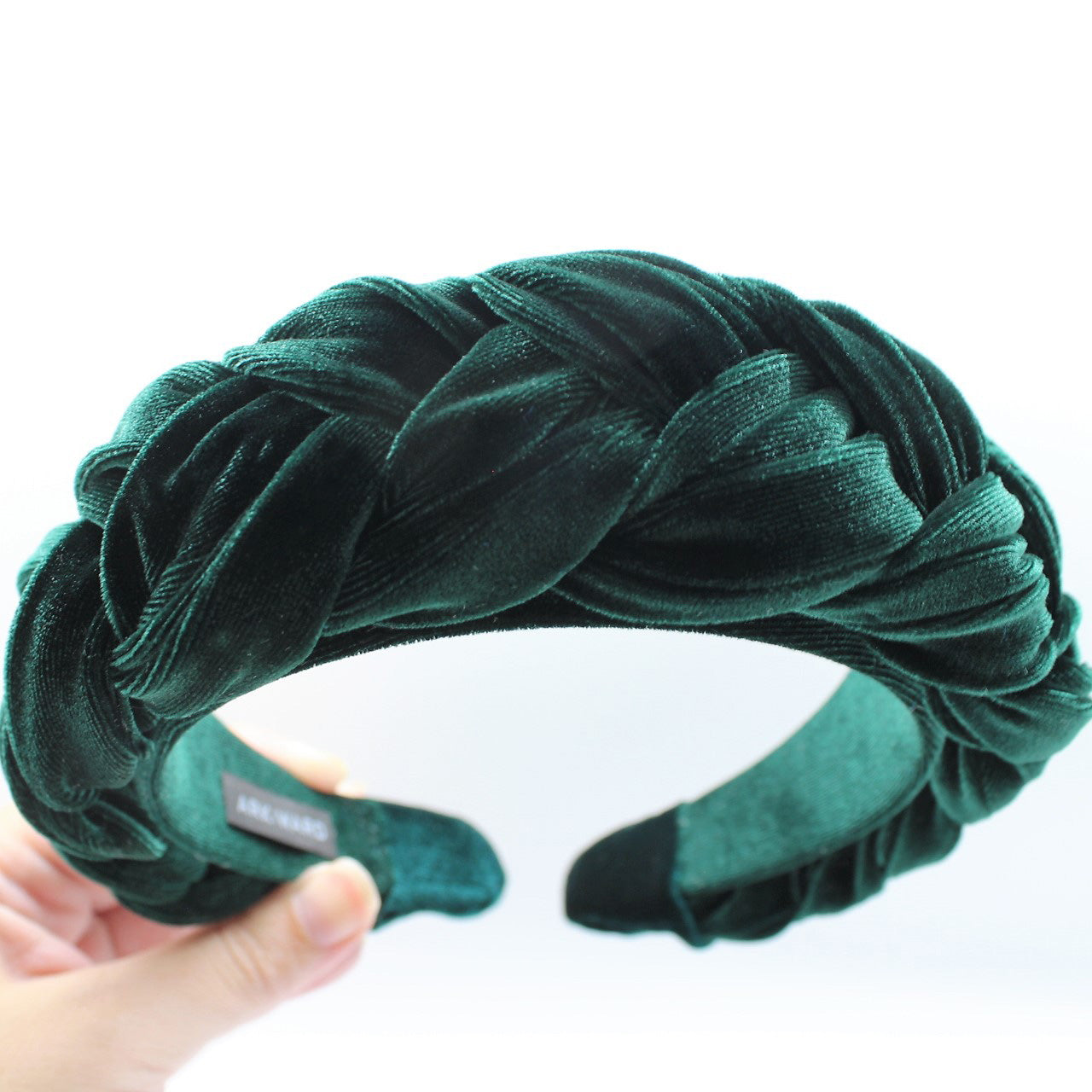 Scarlet Green Velvet Braided Headband