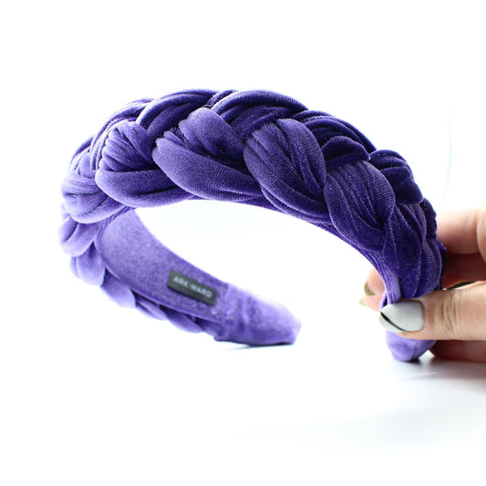 Light Purple Velvet Braided Headband