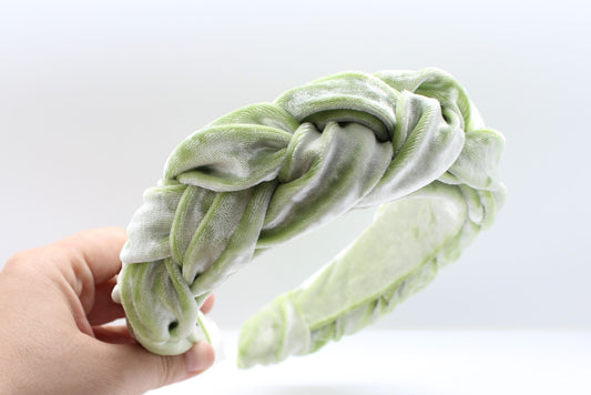 ARKWARD Pistachio Velvet Braided Headband