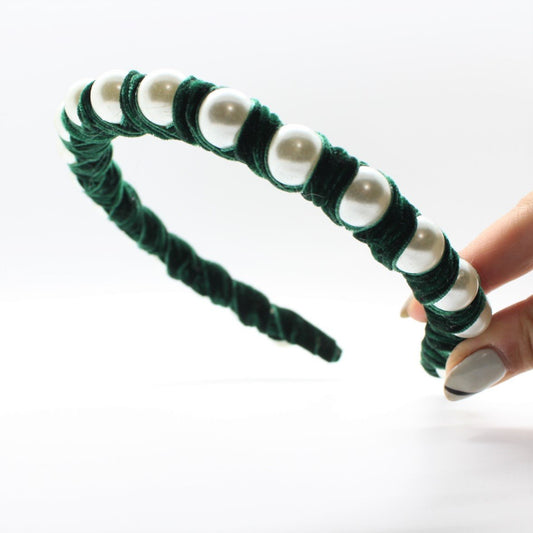 Pearl Emerald Green wrap Headband