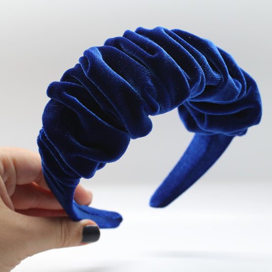 ARKWARD Royal Blue Velvet Ruffle Headband