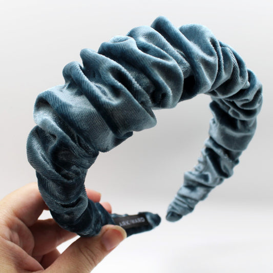 Silver Blue Ruffle Headband