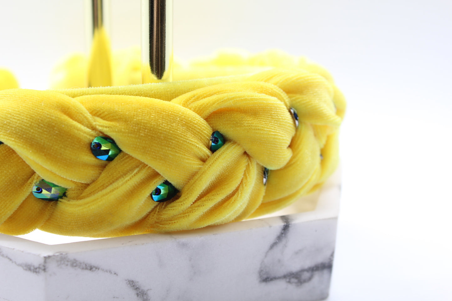 Peacock Braided & Rhinestones Headband