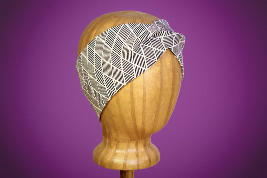 Arkward White Geometry Turban Headband