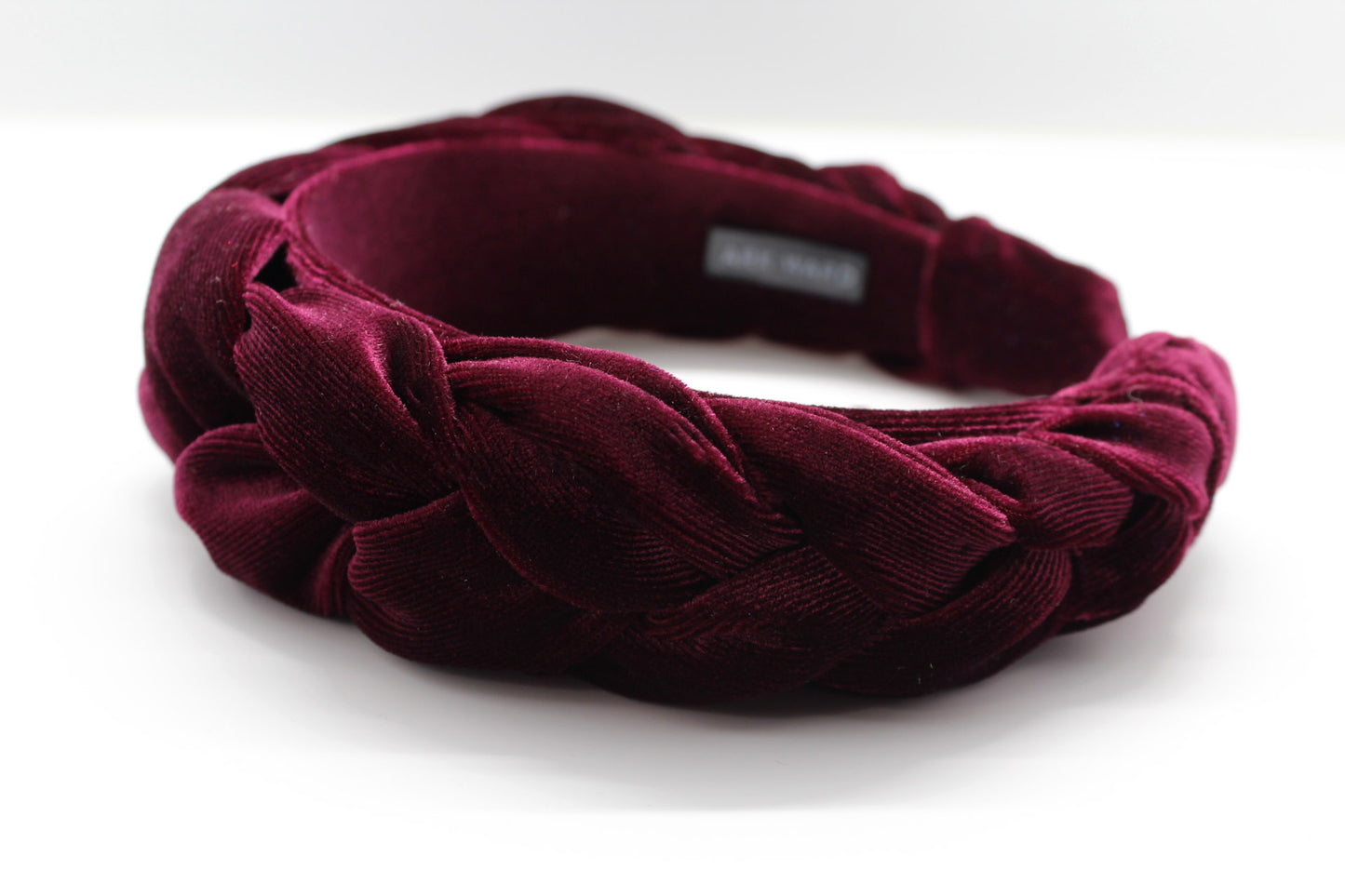 Burgundy Velvet Braided Headband