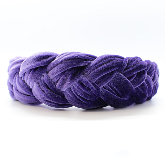 Light Purple Velvet Braided Headband