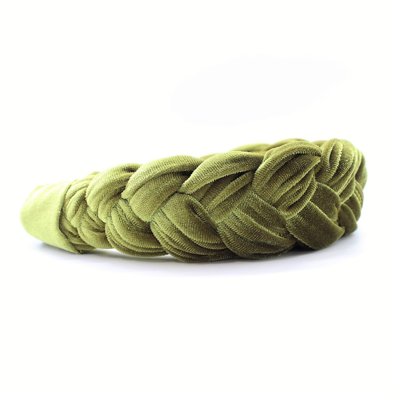 Olive Green Velvet Braided Headband