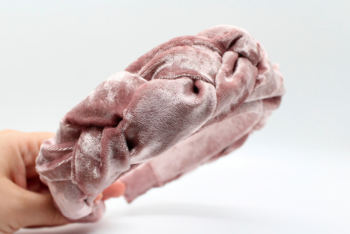 ARKWARD Flamingo Pink Velvet Braided Headband