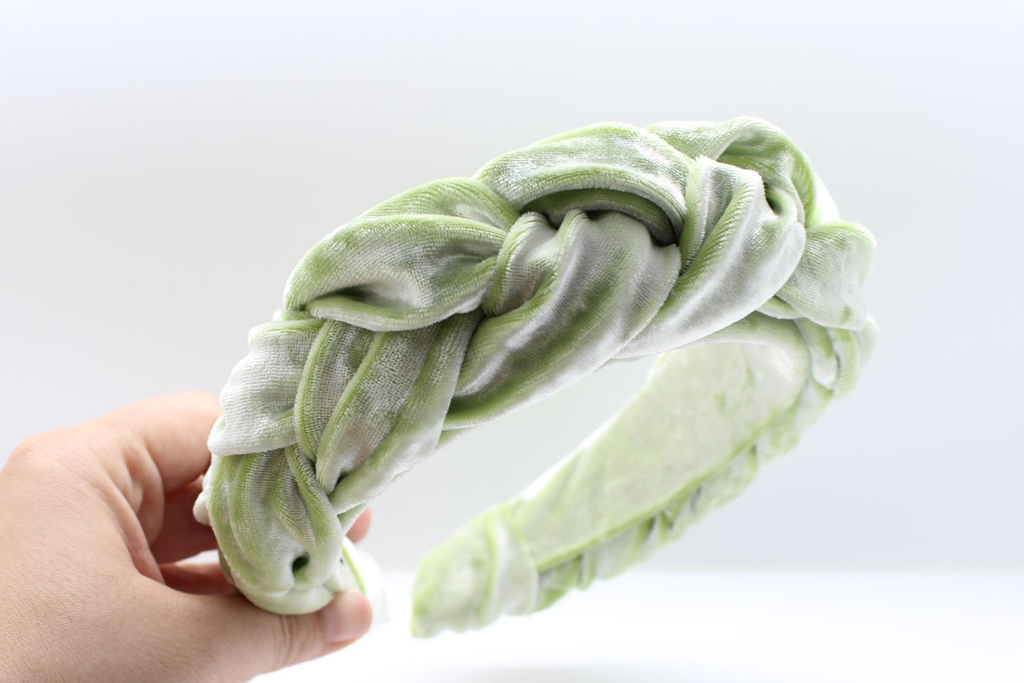 ARKWARD Pistachio Velvet Braided Headband