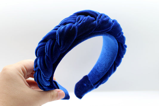 ARKWARD Royal Blue Velvet Braided Headband
