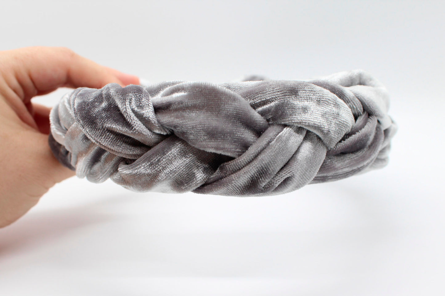 ARKWARD Silver Velvet Braided Headband