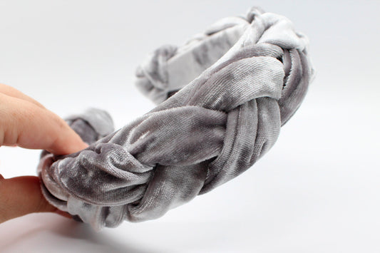 ARKWARD Silver Velvet Braided Headband