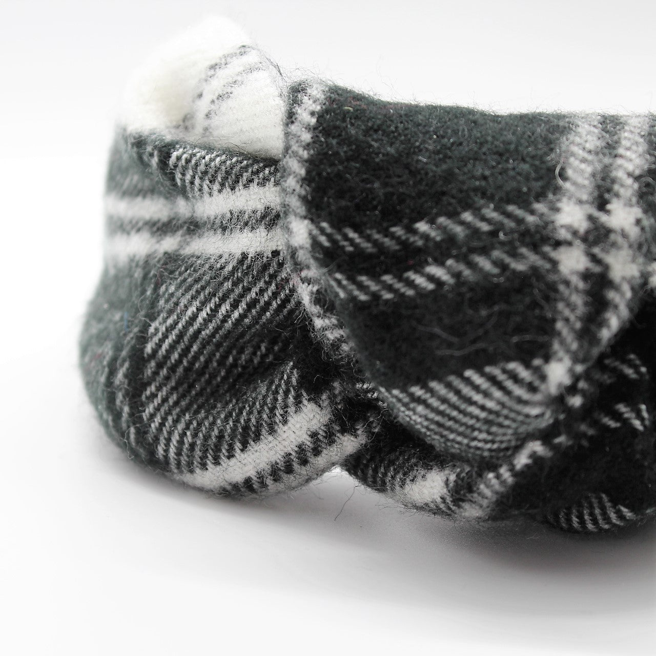 Black & White Tartan Plaid Knotted Headband