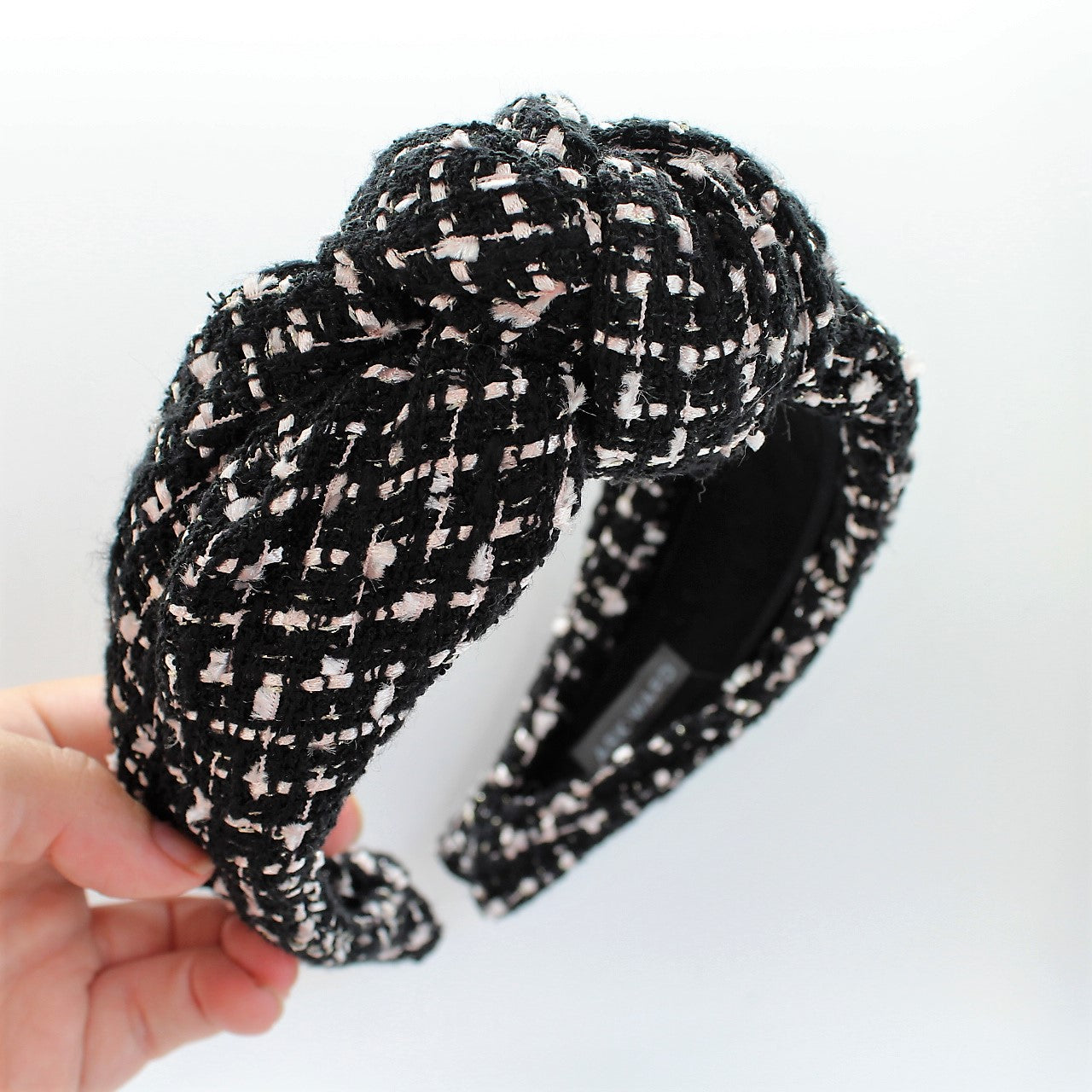 Black and white tweed Knotted Headband