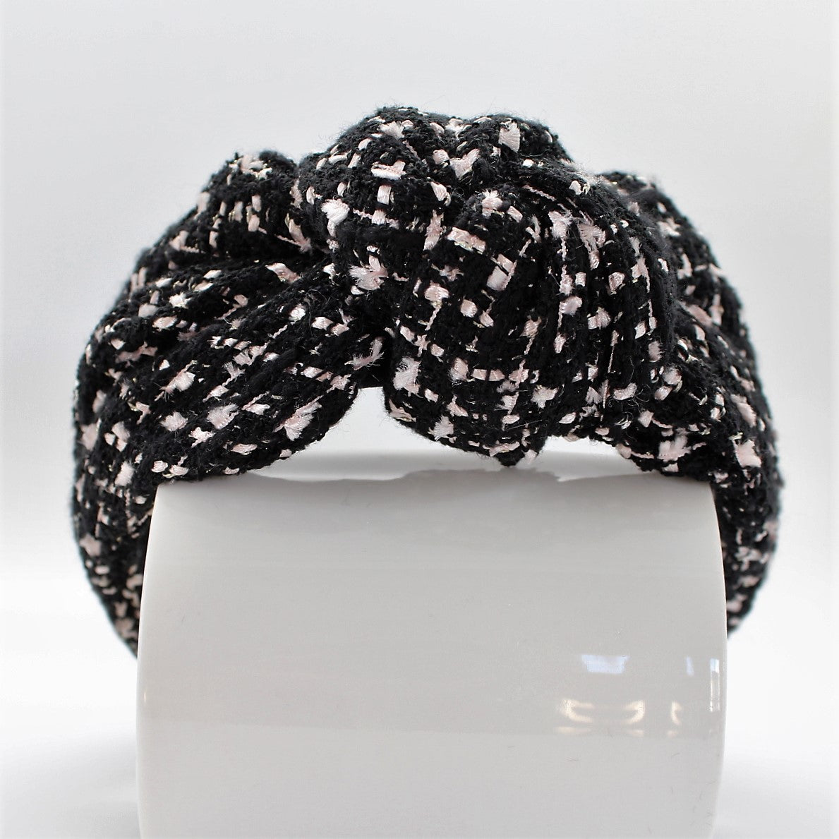 Black and white tweed Knotted Headband