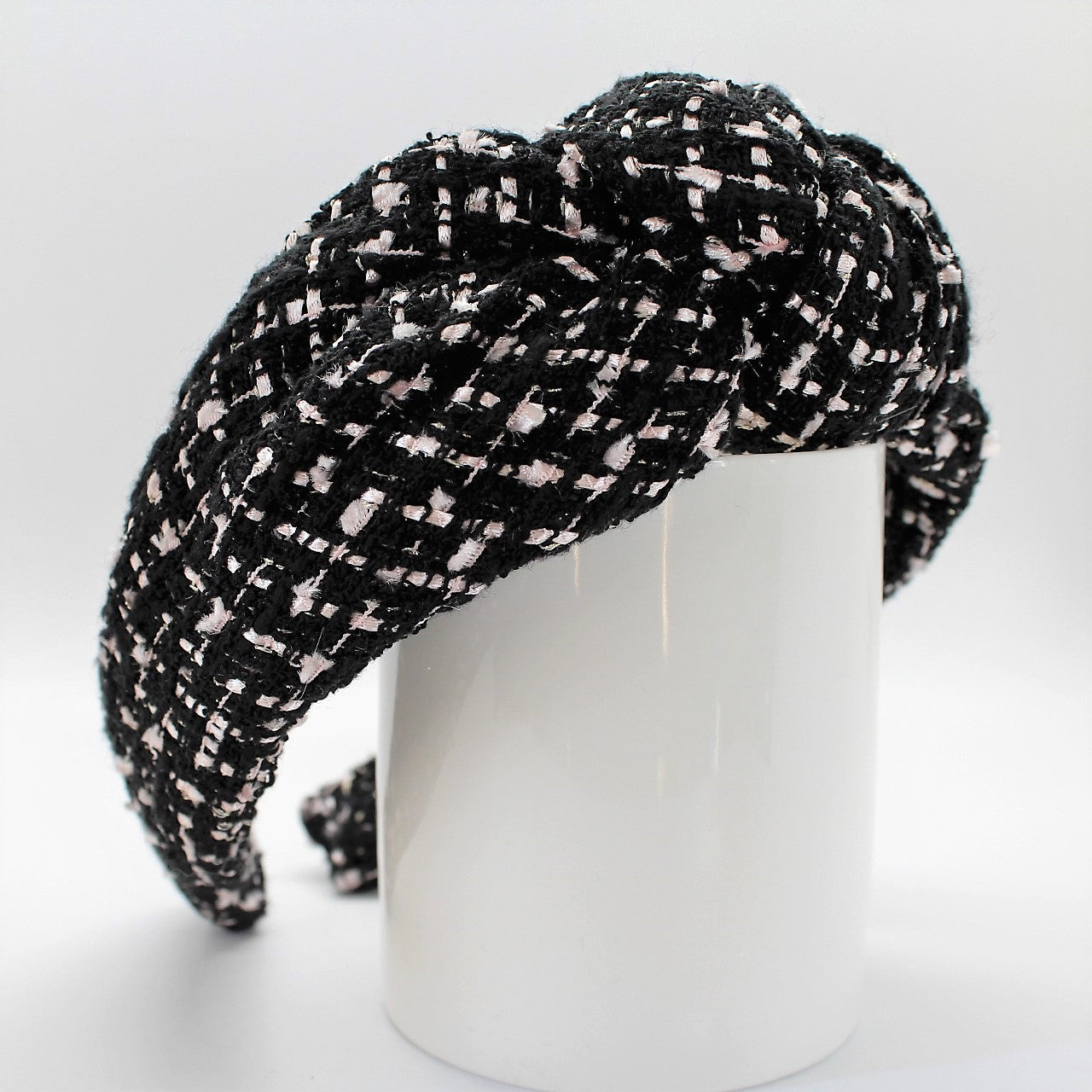 Black and white tweed Knotted Headband