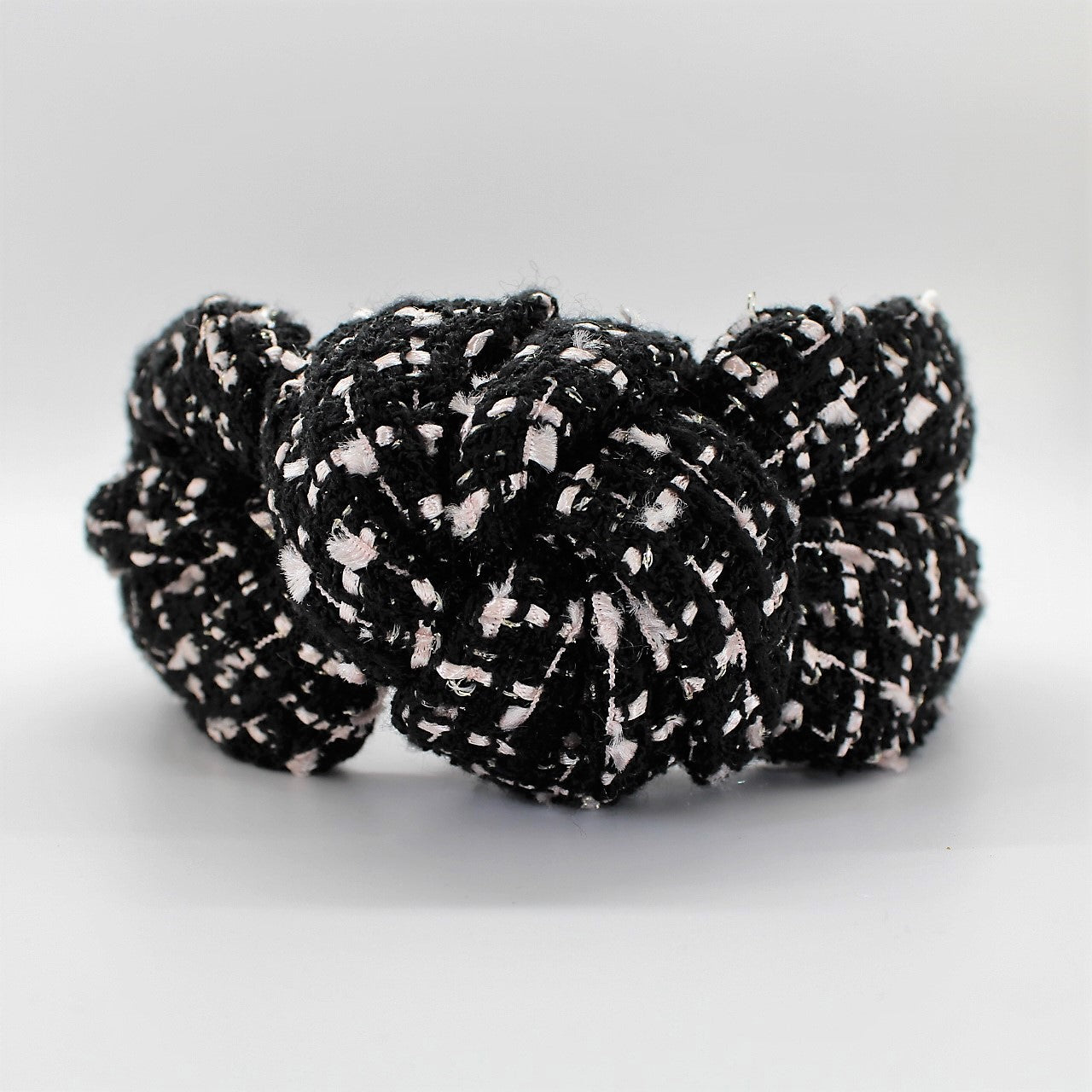 Black and white tweed Knotted Headband