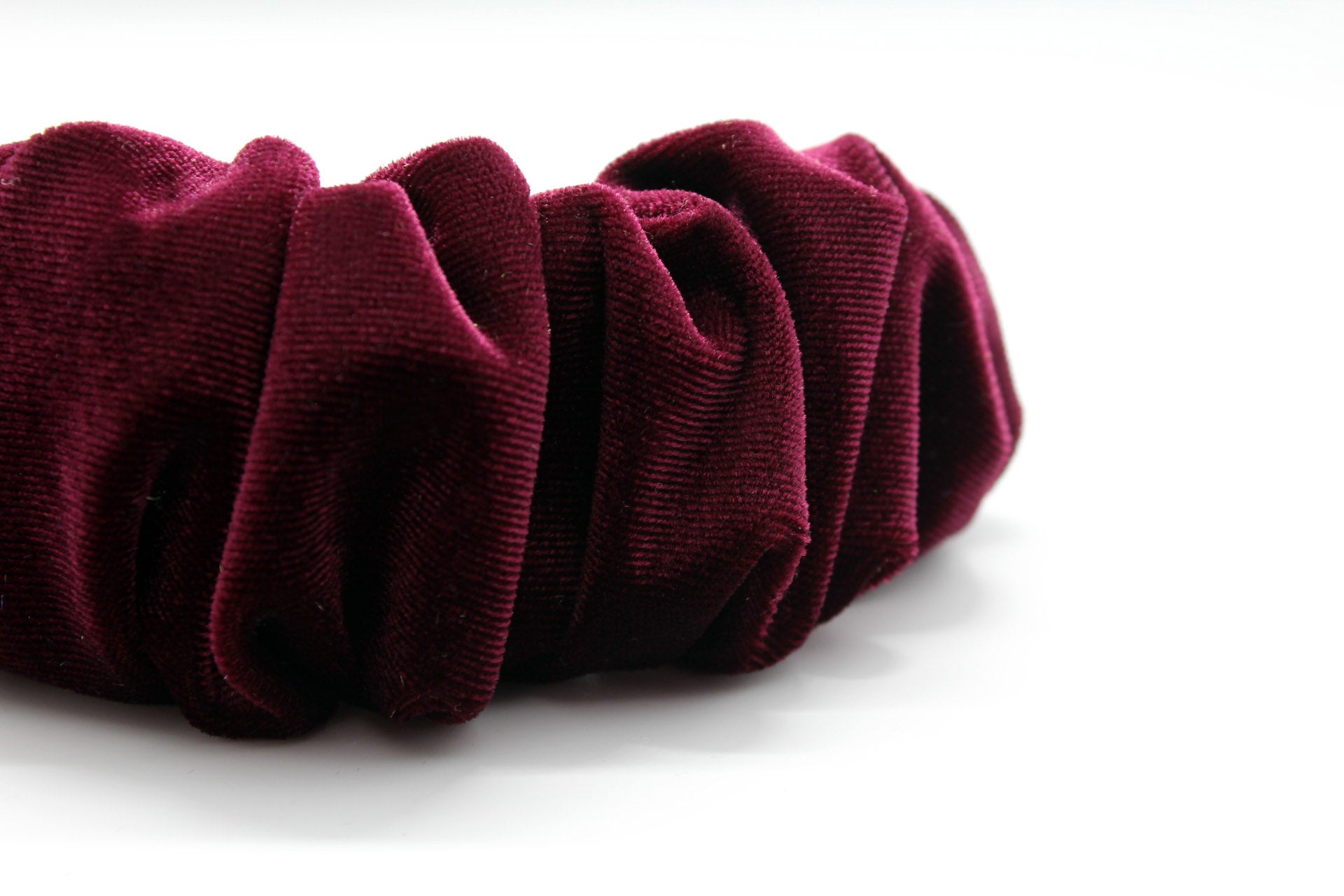 ARKWARD Burgundy Velvet Ruffle Headband