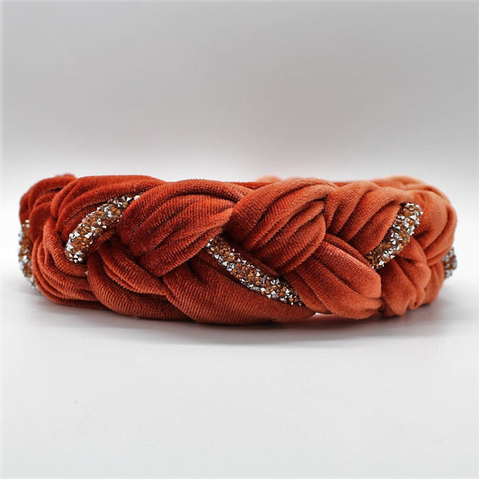Fire Velvet & Rhinestone Headband