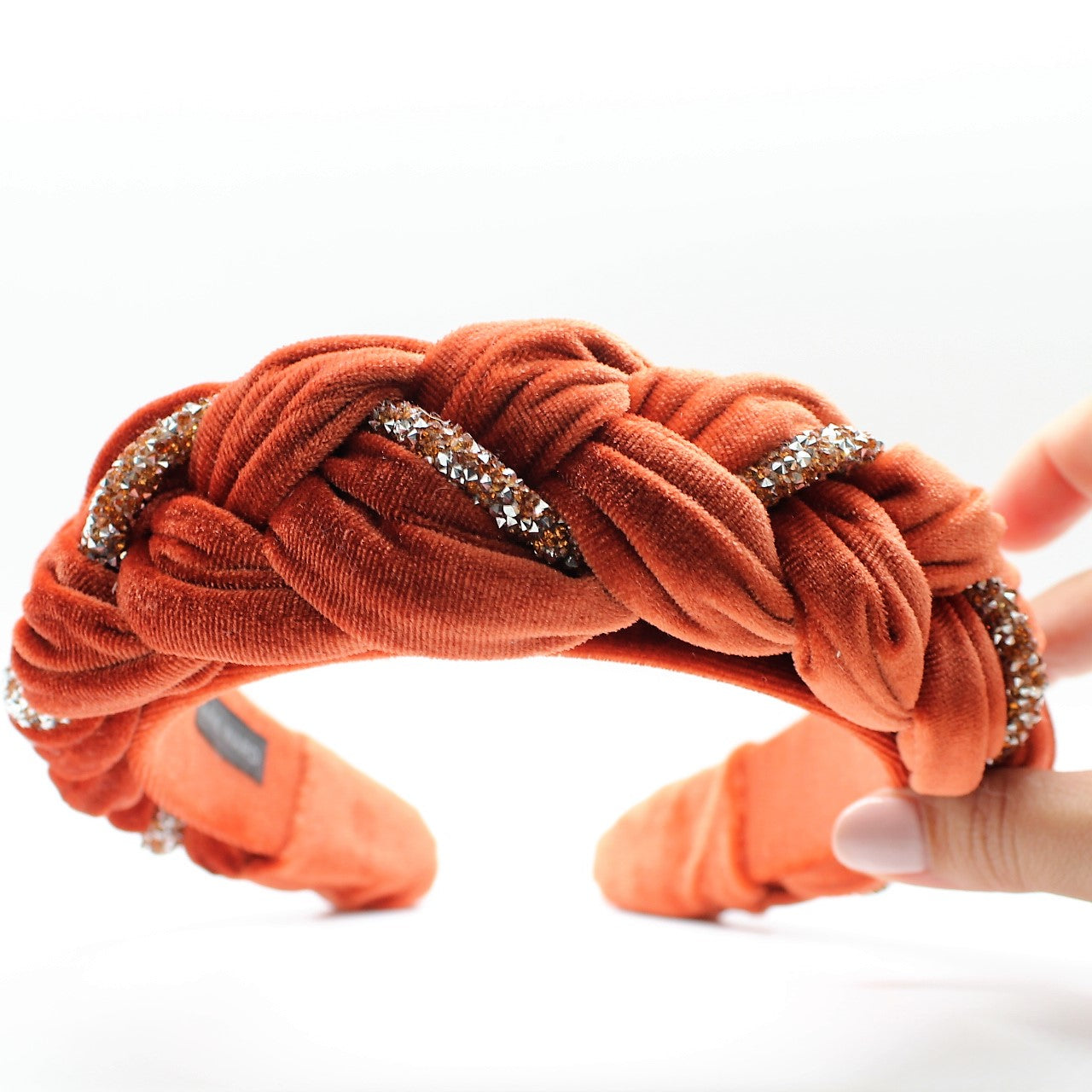 Purple Velvet and Rhinestones Headband