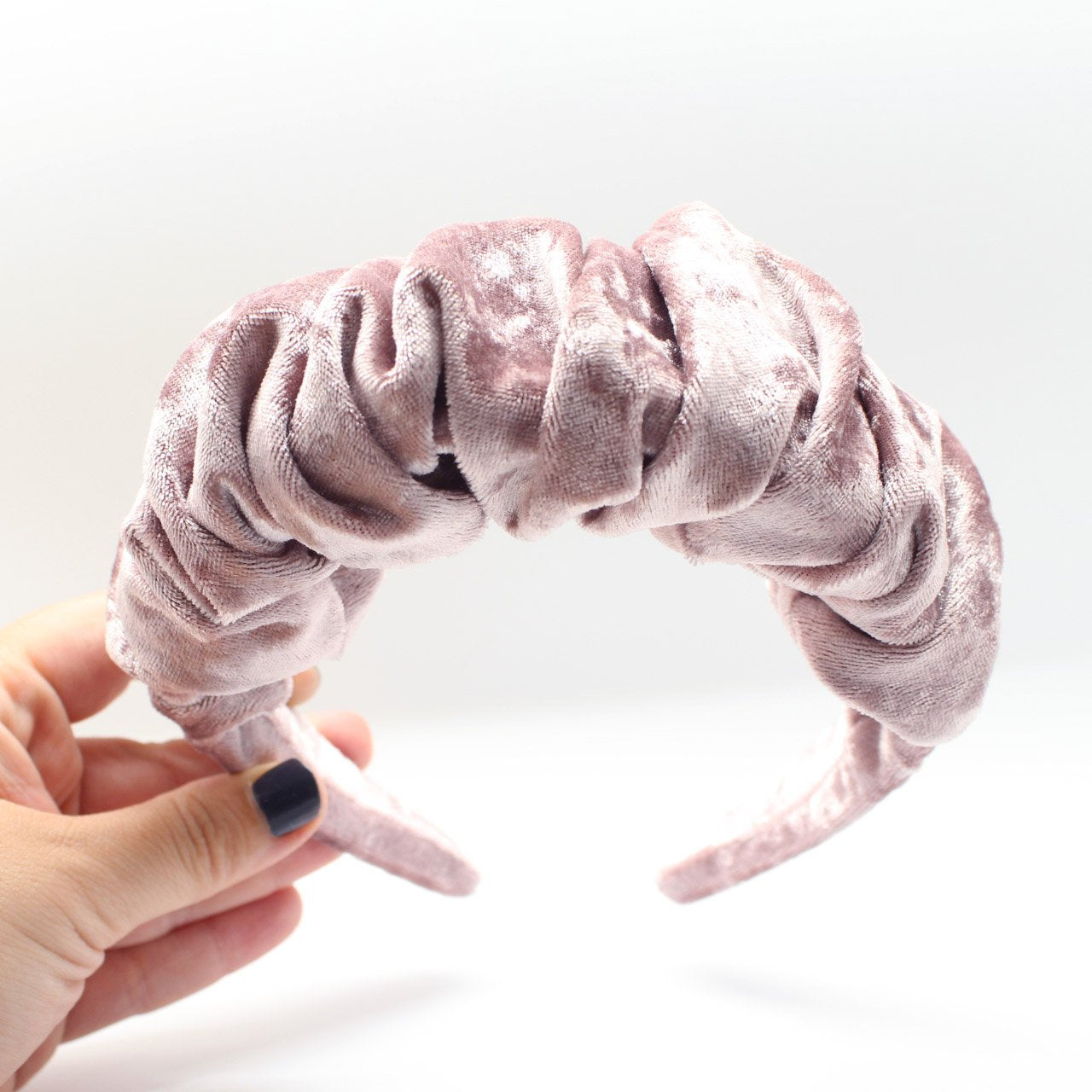 Pink Velvet Ruffle Headband