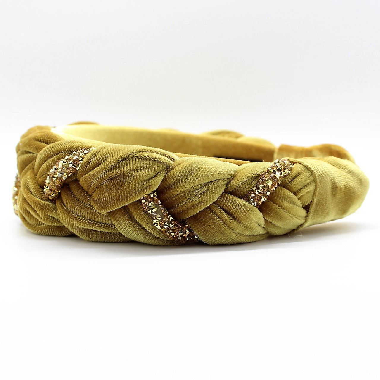 Pineapple yellow Velvet and Rhinestones Headband