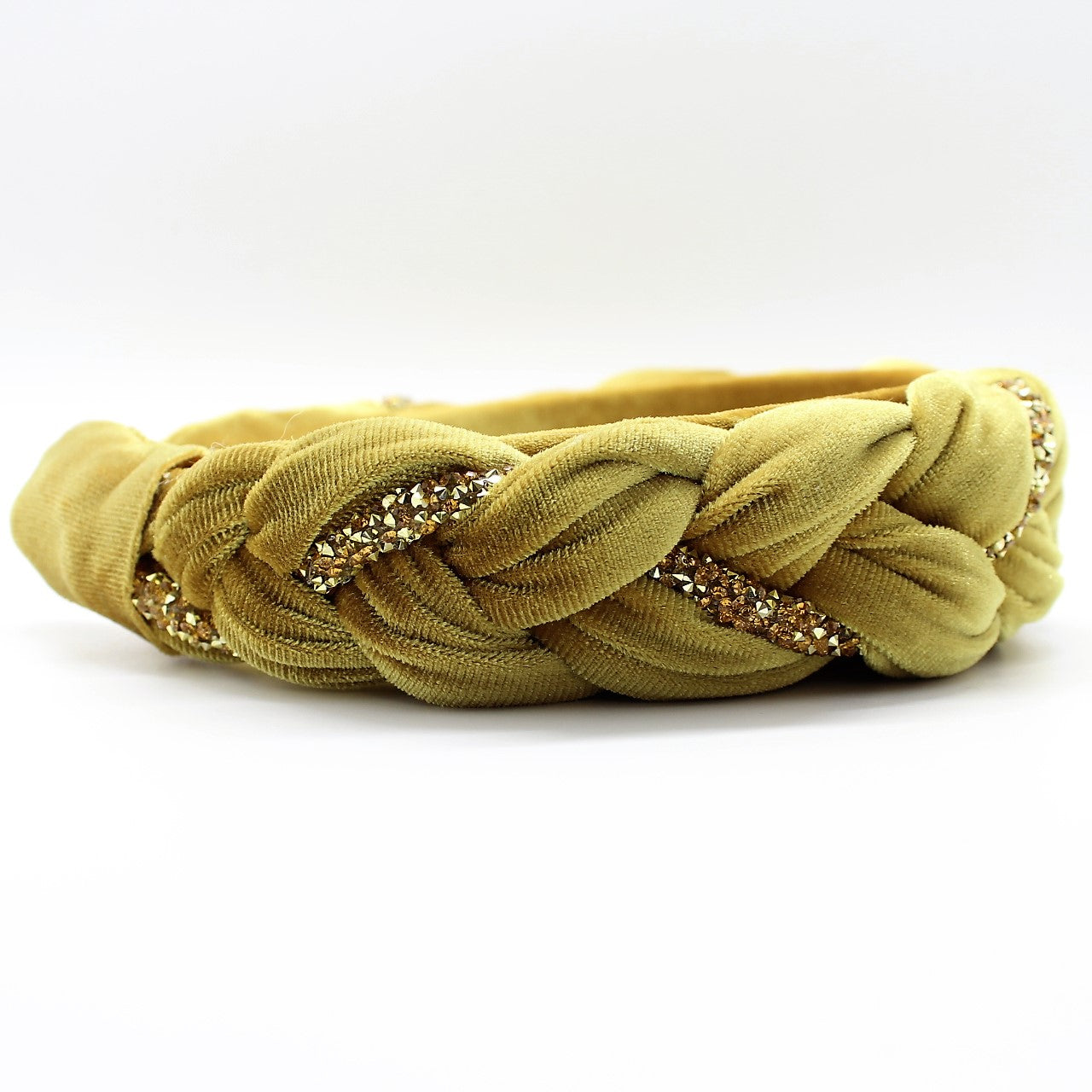 Mustard Velvet and Rhinestones Headband