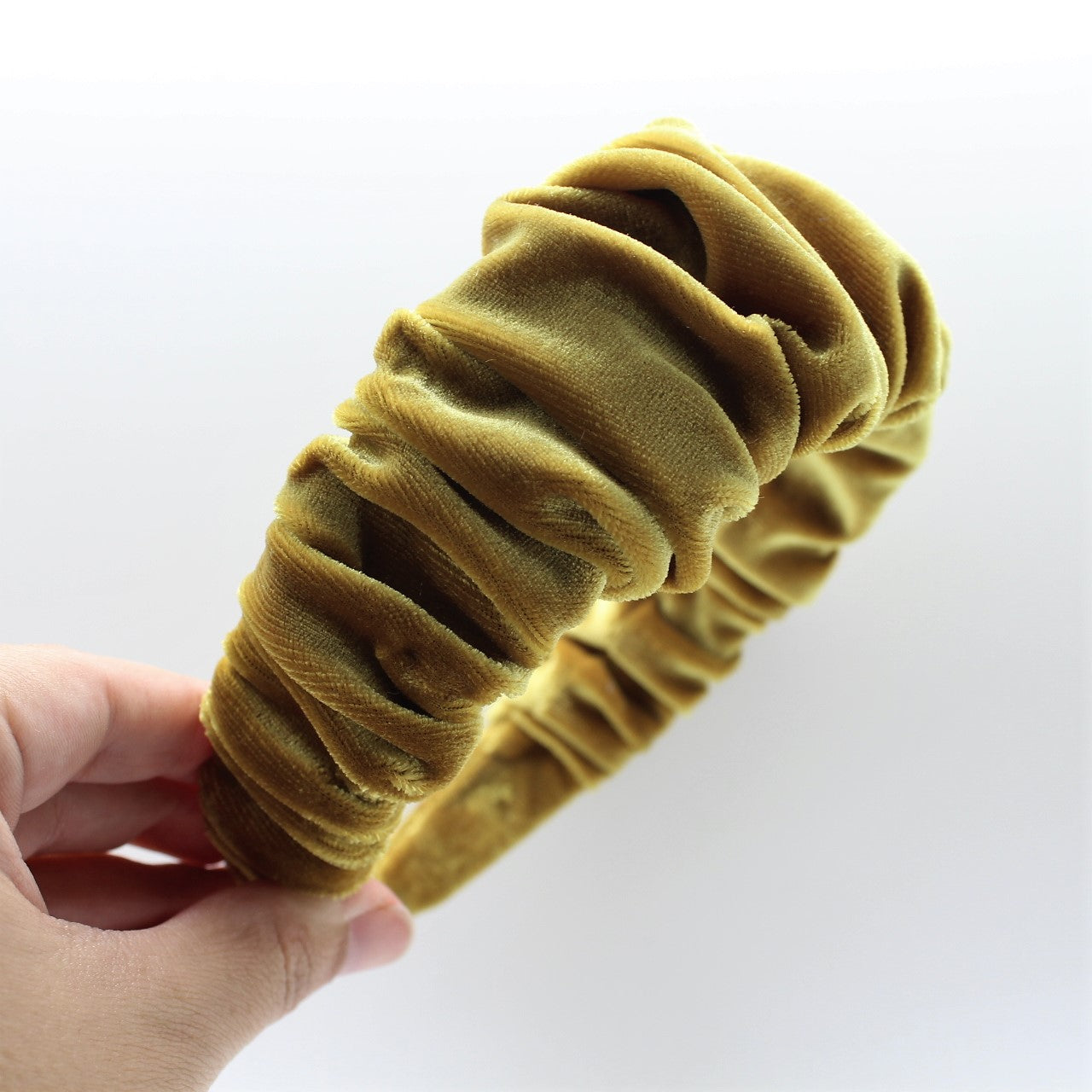 Mustard Velvet Ruffle Headband