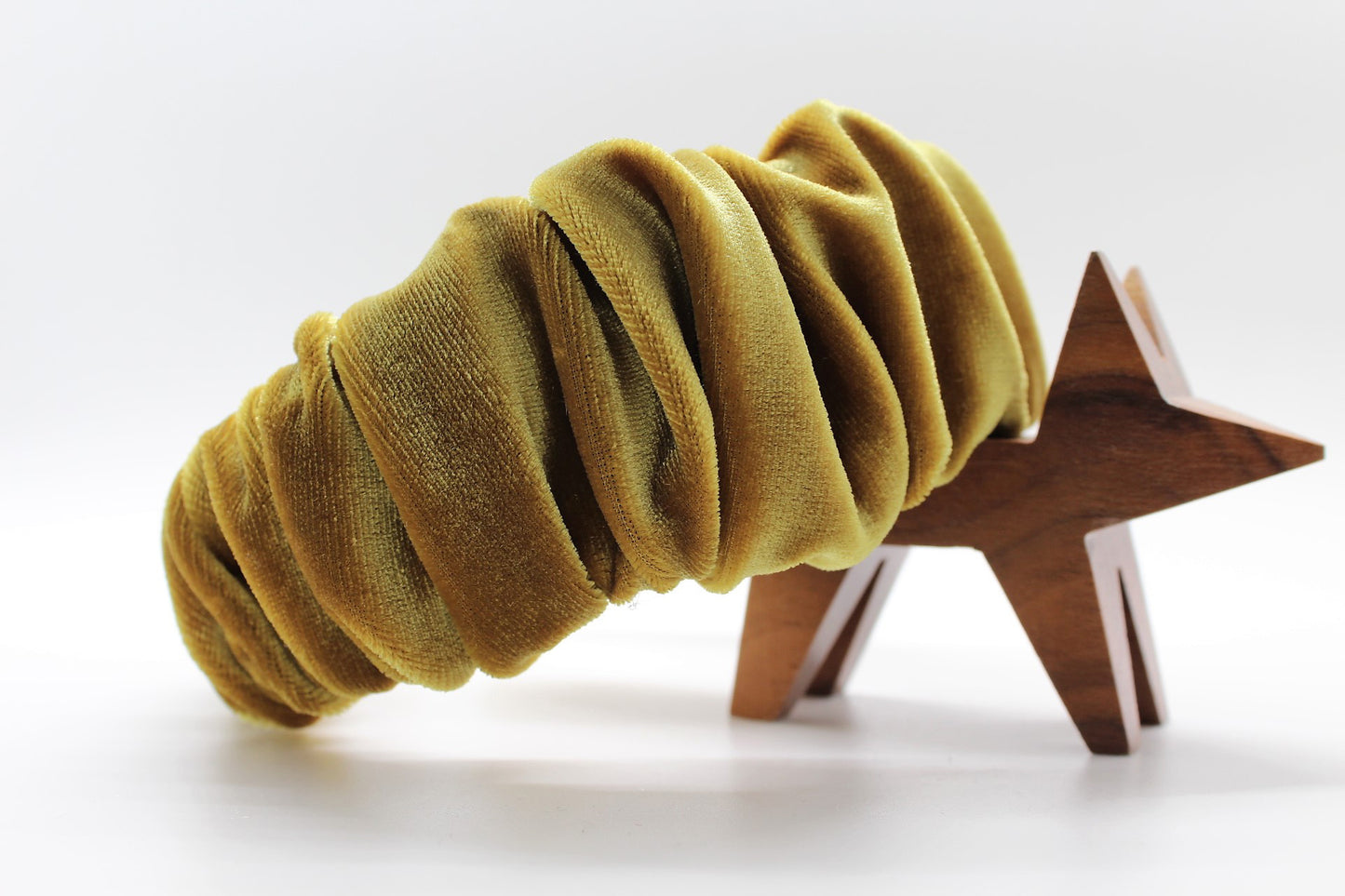 Mustard Velvet Ruffle Headband