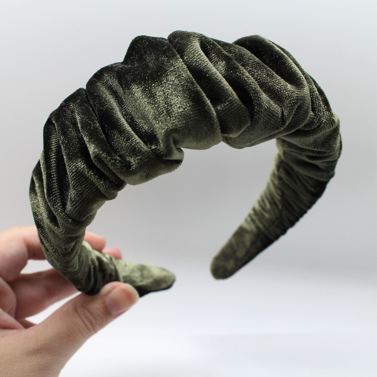 Olive Green Ruffle Headband