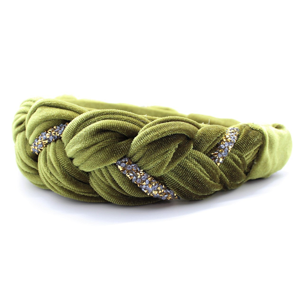 Silver Velvet and Rhinestones Headband