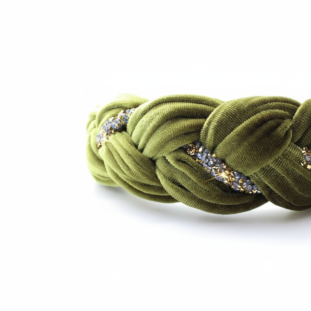 Pineapple yellow Velvet and Rhinestones Headband