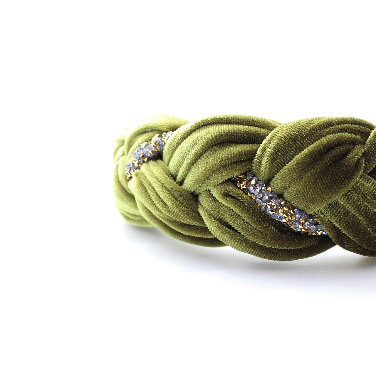 Silver Velvet and Rhinestones Headband