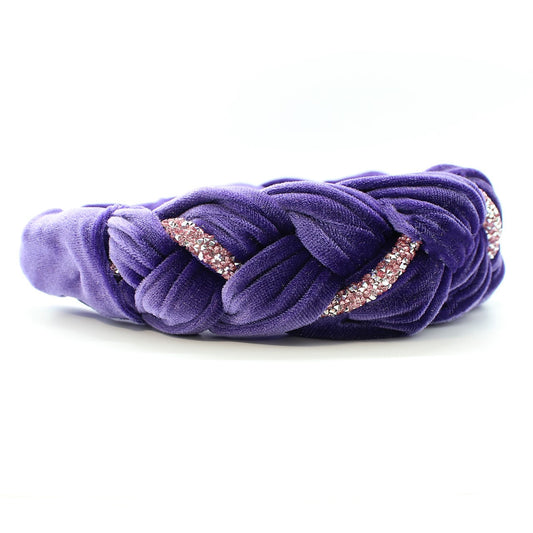 Orchid Velvet and Rhinestones Headband