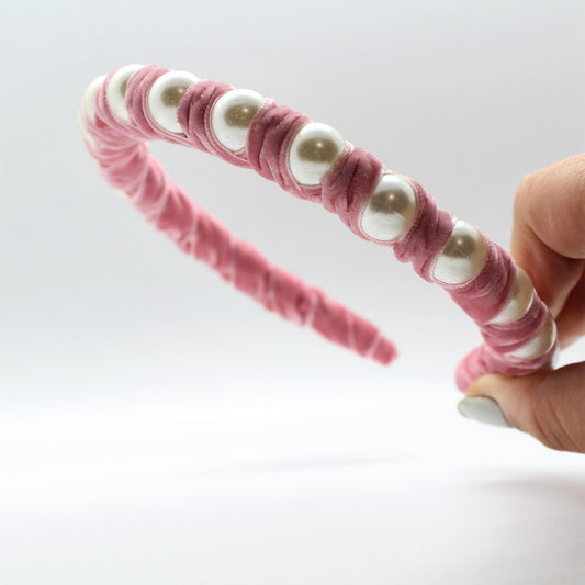 Pearl Baby Pink wrap Headband