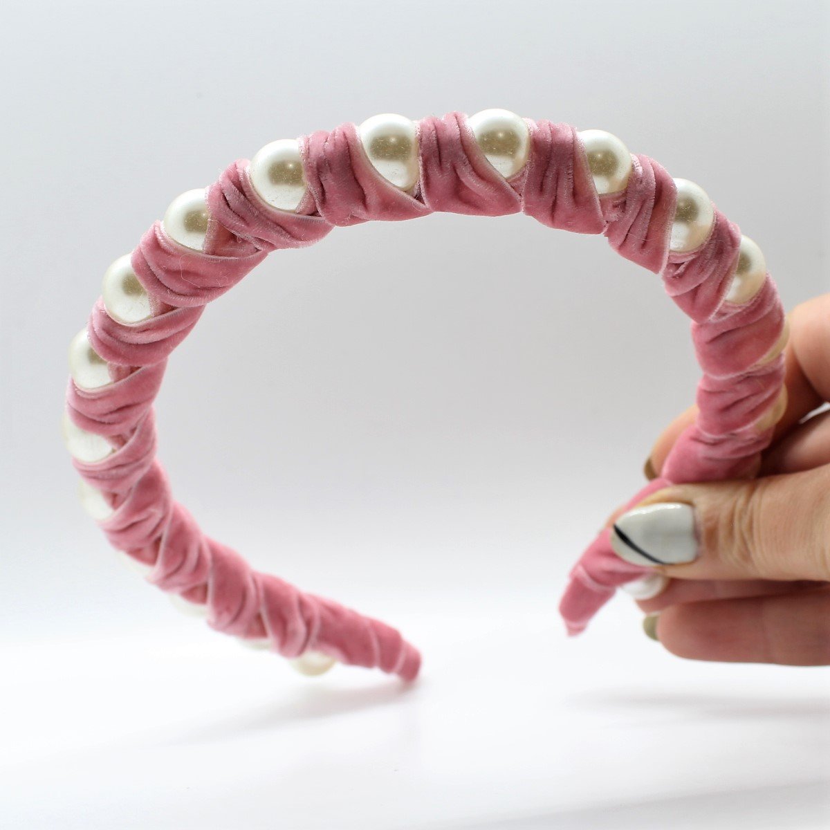 Pearl Baby Pink wrap Headband