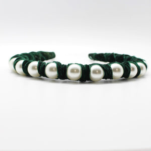 Pearl Emerald Green wrap Headband
