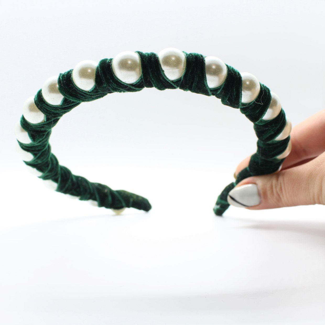 Pearl Emerald Green wrap Headband