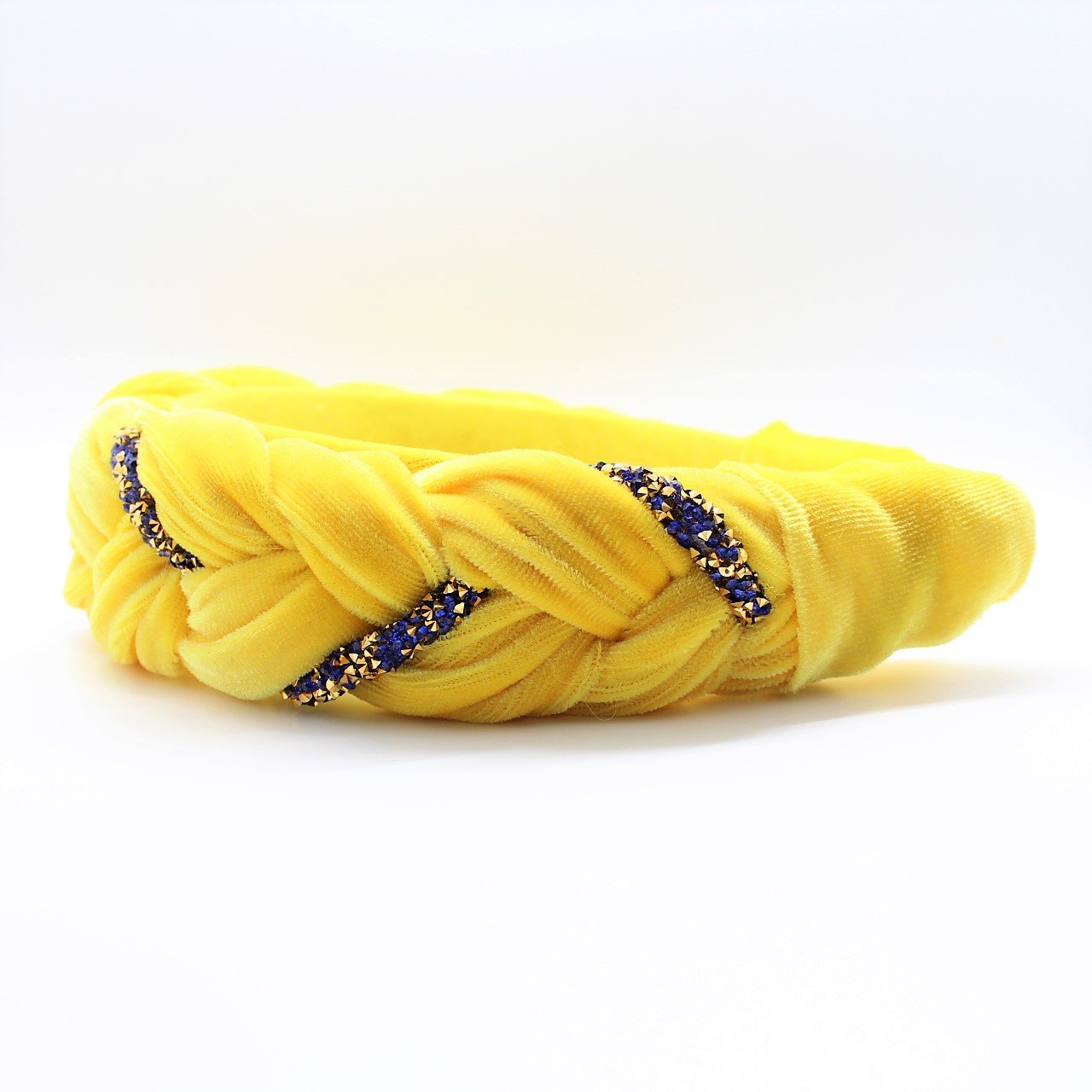 Pineapple yellow Velvet and Rhinestones Headband