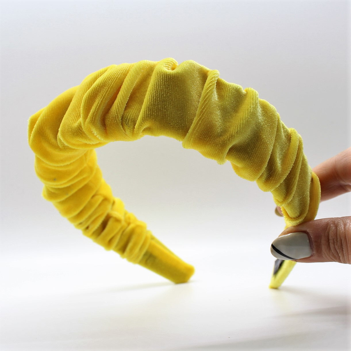 Pineapple Yellow Velvet Ruffle Headband