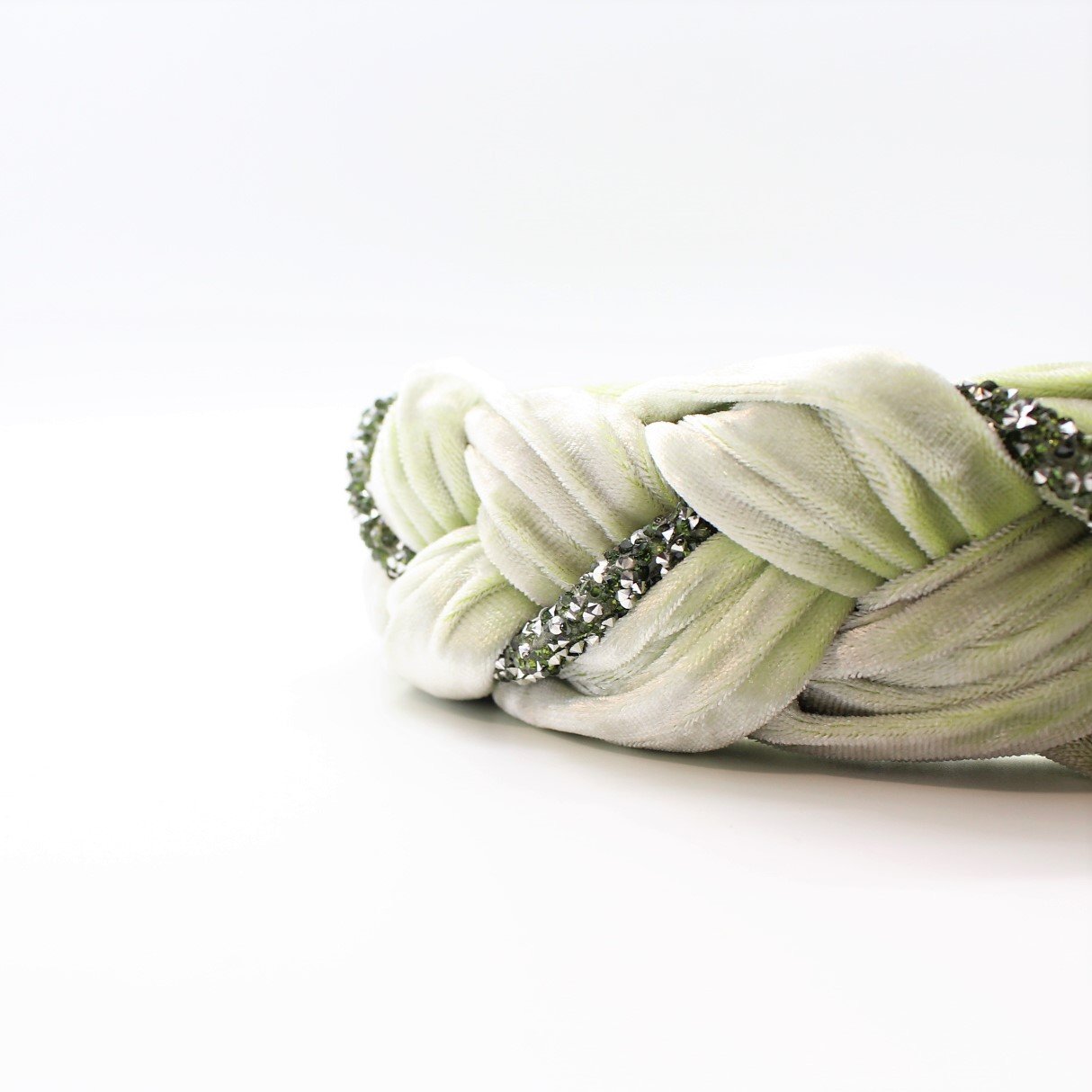 Pink Velvet and Rhinestones Headband