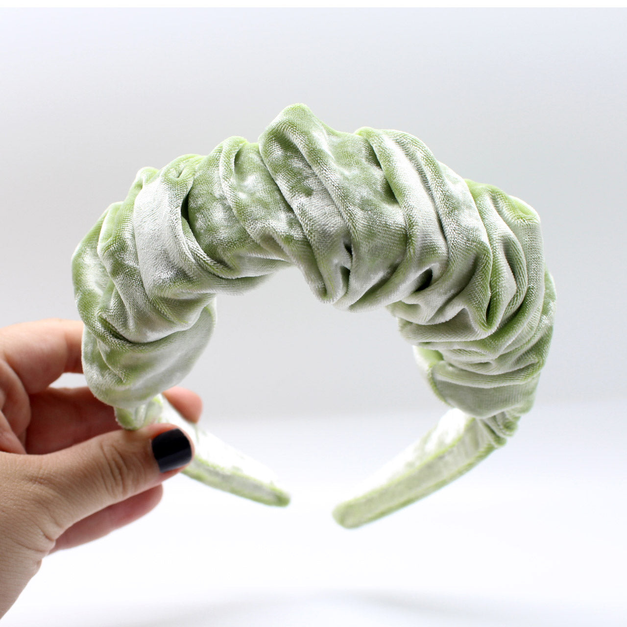 ARKWARD Pistachio Velvet Ruffle Headband