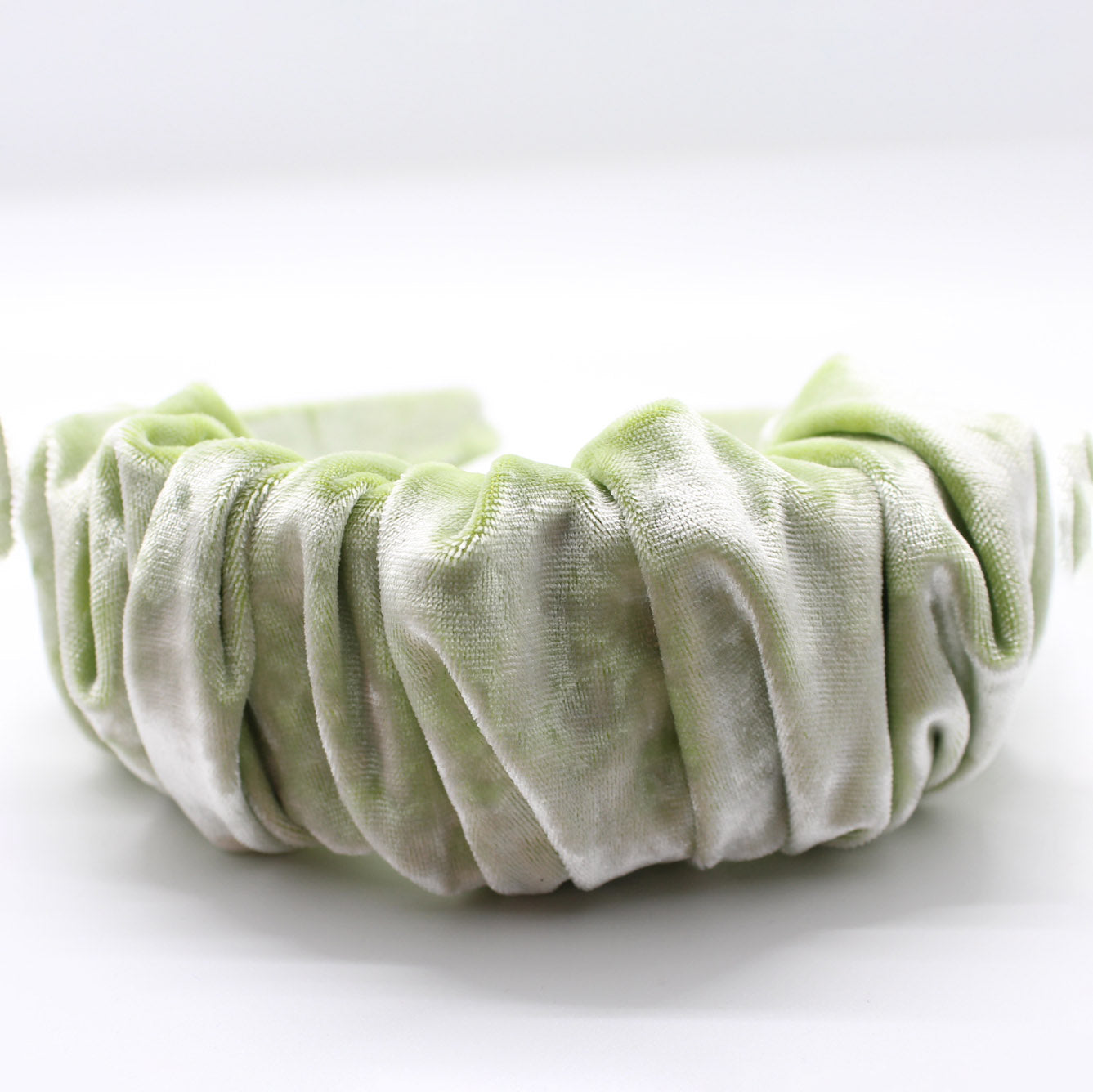 ARKWARD Pistachio Velvet Ruffle Headband