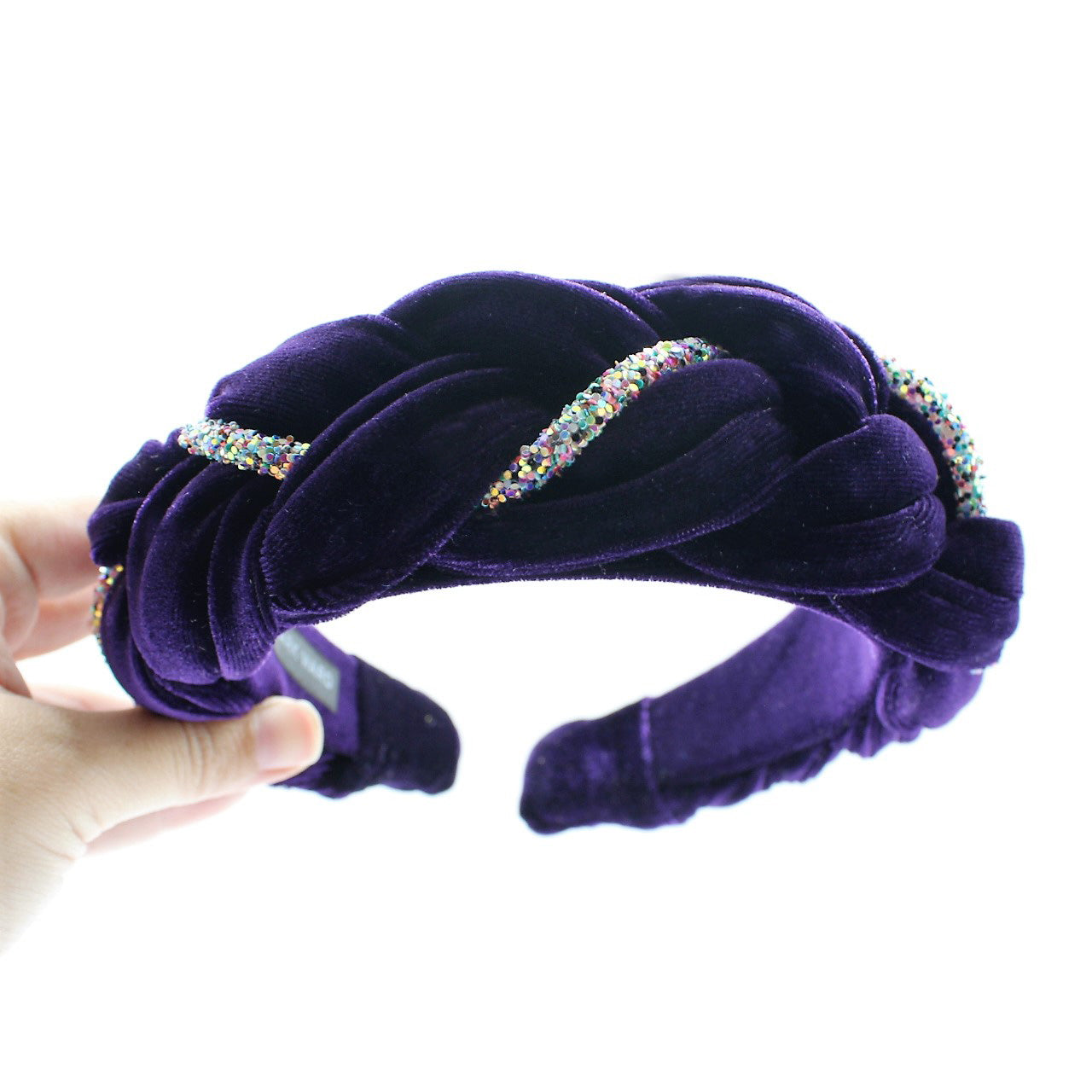 Purple Velvet and Rhinestones Headband