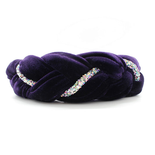 Purple Velvet and Rhinestones Headband