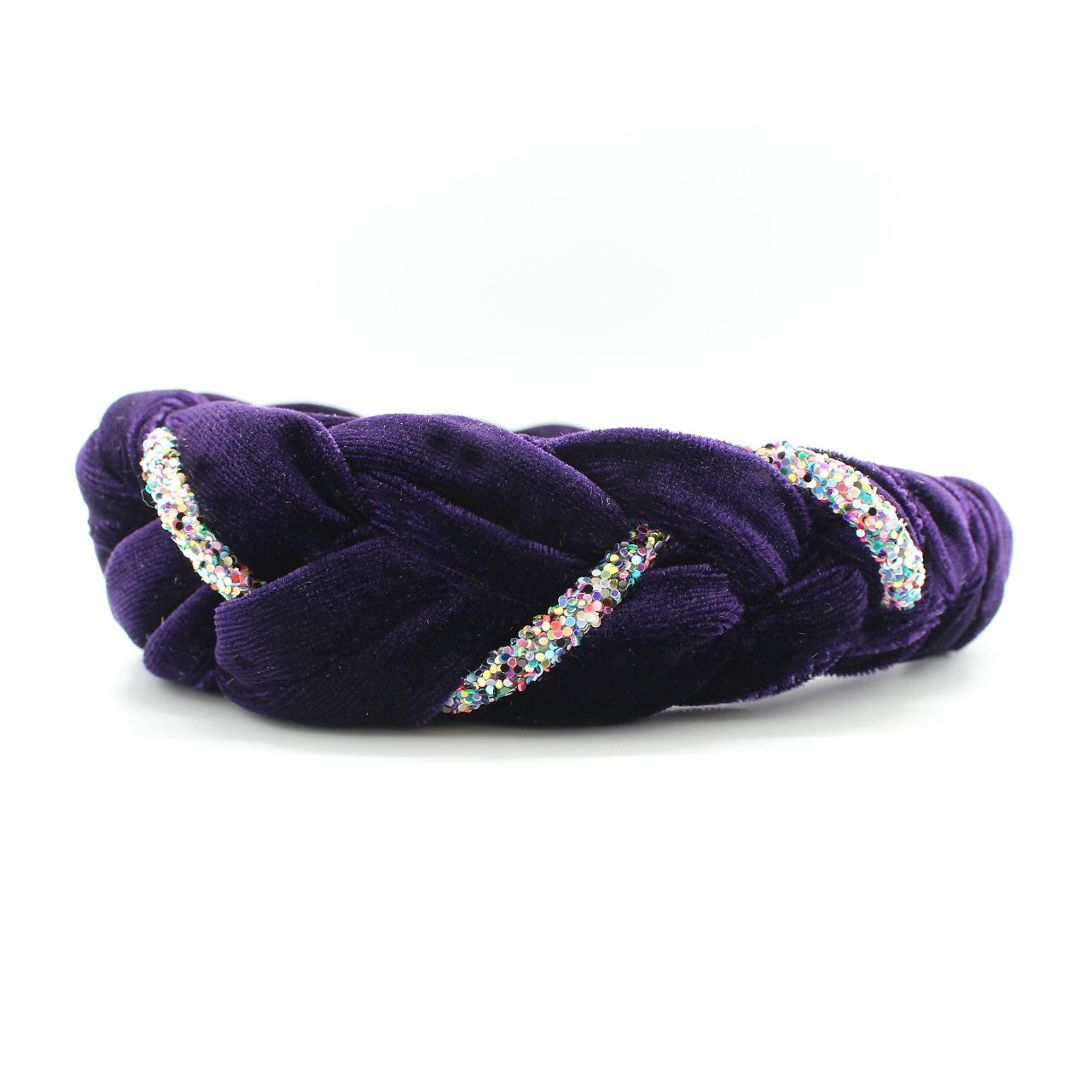 Purple Velvet and Rhinestones Headband
