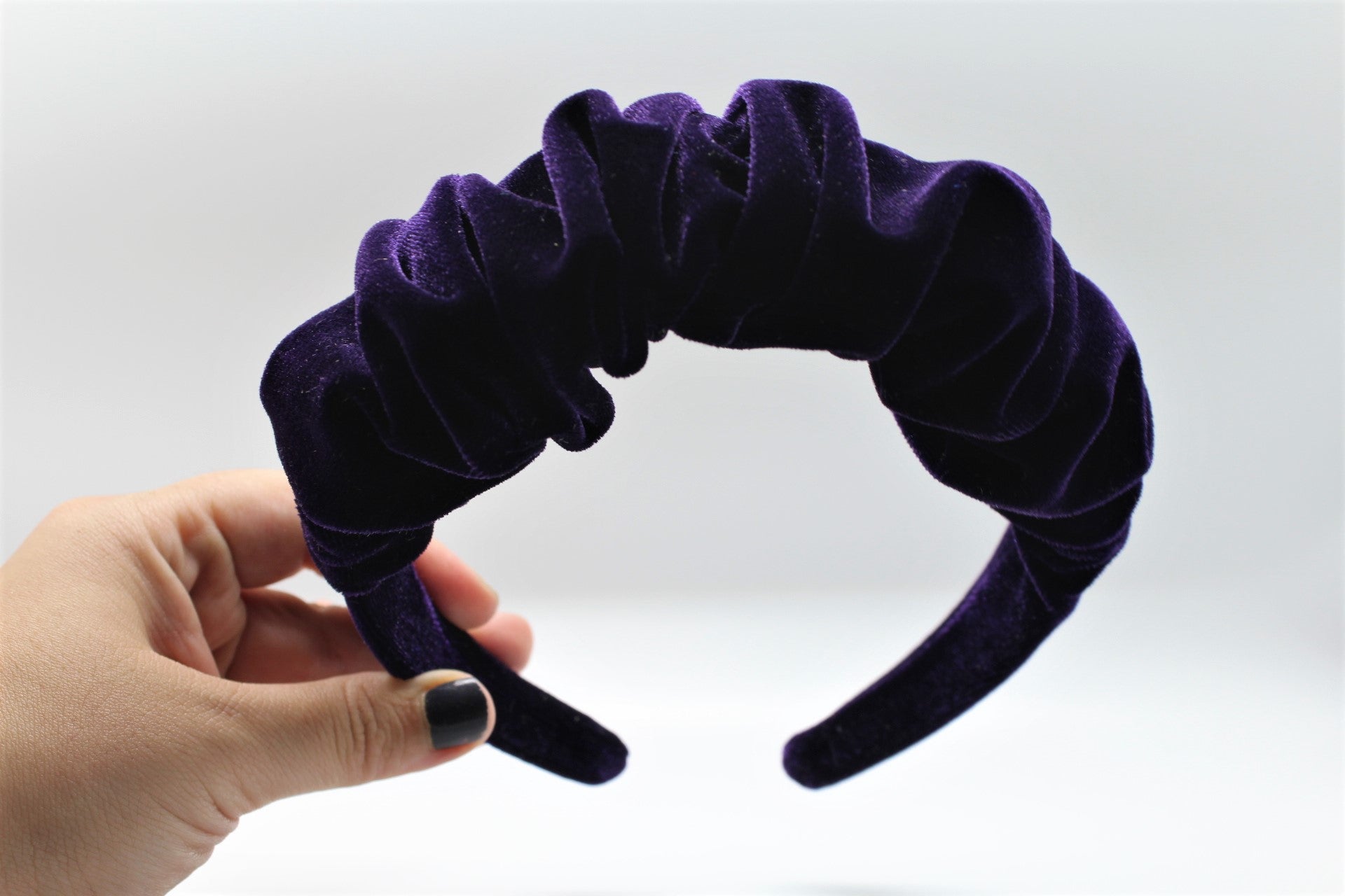 ARKWARD Purple Velvet Ruffle Headband