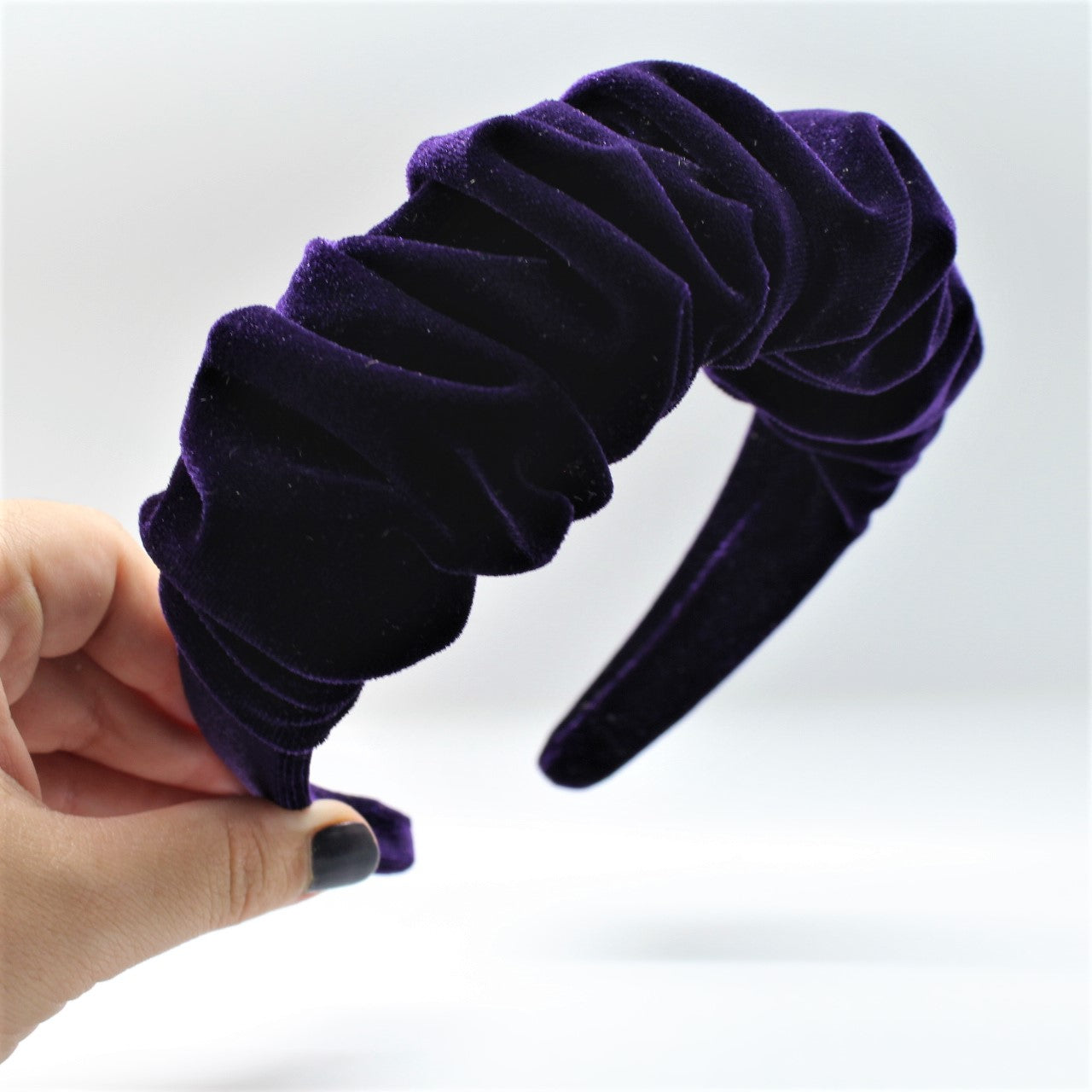 ARKWARD Purple Velvet Ruffle Headband