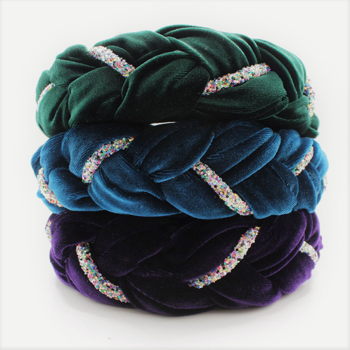 Purple Velvet and Rhinestones Headband