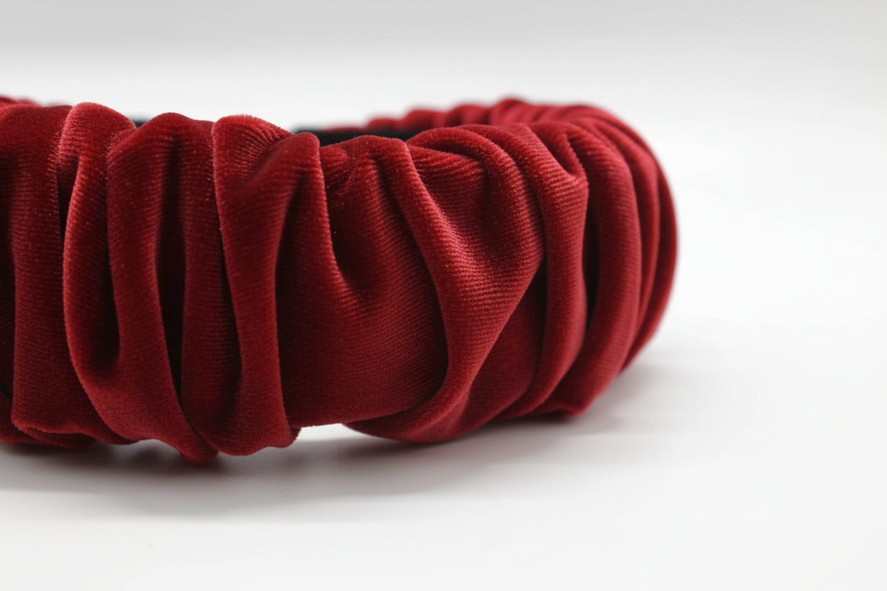 ARKWARD Red Velvet Ruffle Headband